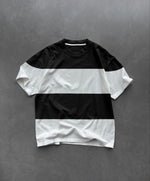 Erkek Bisiklet Yaka Parçalı  Kısa kol T-Shirt - Siyah