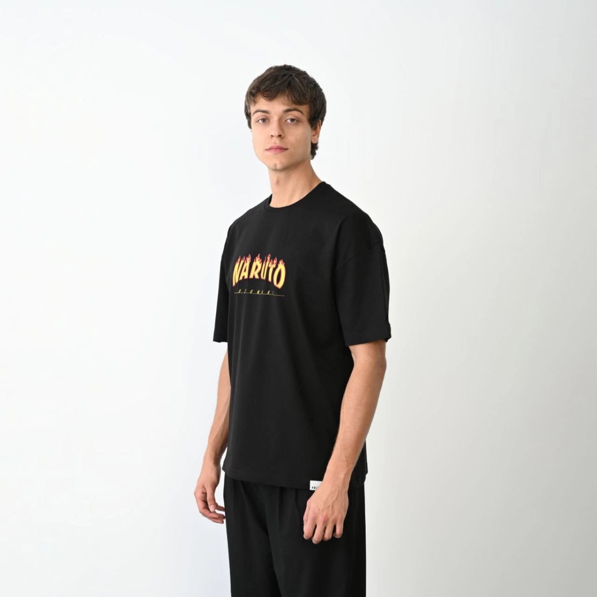 Erkek Baskılı T-Shirt Kısa Kol Bisiklet Yaka Regular Fit Rahat Kalıp Günlük Tişört - Siyah