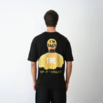 Erkek Baskılı T-Shirt Kısa Kol Bisiklet Yaka Regular Fit Rahat Kalıp Günlük Tişört - Siyah