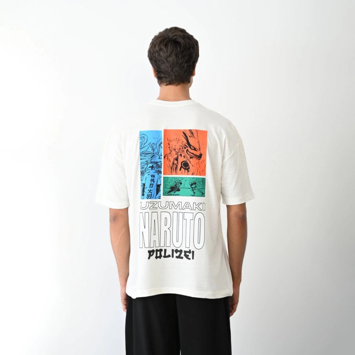 Erkek Kısa Kol Yazlık Tişört Bisiklet Yaka Baskılı Oversize T-Shirt - Beyaz