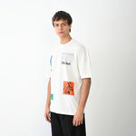 Erkek Kısa Kol Yazlık Tişört Bisiklet Yaka Baskılı Oversize T-Shirt - Beyaz