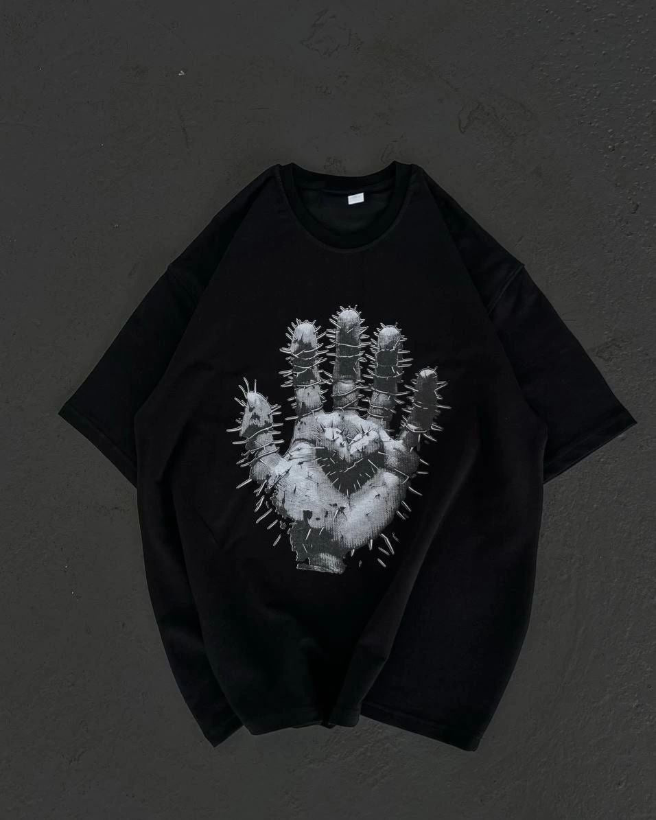 Kadın Baskılı T-Shirt Kısa Kol Bisiklet Yaka Regular Fit Rahat Kalıp Günlük Tişört  - Siyah