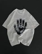 Kadın Baskılı T-Shirt Kısa Kol Bisiklet Yaka Regular Fit Rahat Kalıp Günlük Tişört - Beyaz