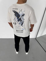 Erkek Yazlık Baskılı Tişört Bisiklet Yaka Kısa Kol Regular Fit T-Shirt - Beyaz