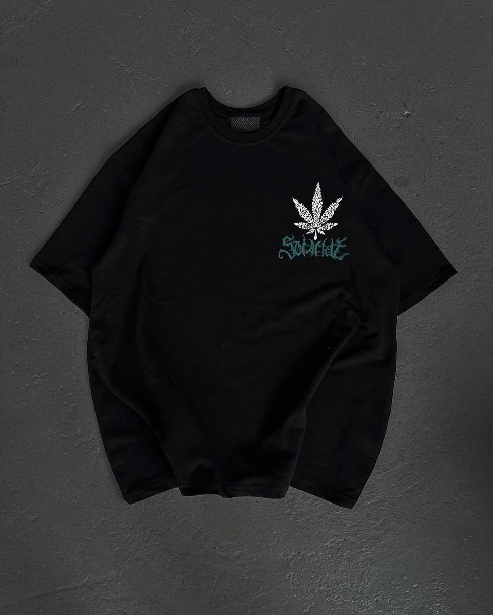 Kadın Baskılı T-Shirt Kısa Kol Bisiklet Yaka Oversize Rahat Kalıp Günlük Tişört   - Siyah
