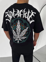 Erkek Baskılı T-Shirt Kısa Kol Bisiklet Yaka Regular Fit Rahat Kalıp Günlük Tişört - Siyah