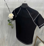 Erkek Tişört Karoyaka Dikişli Oversize T-Shirt - Siyah