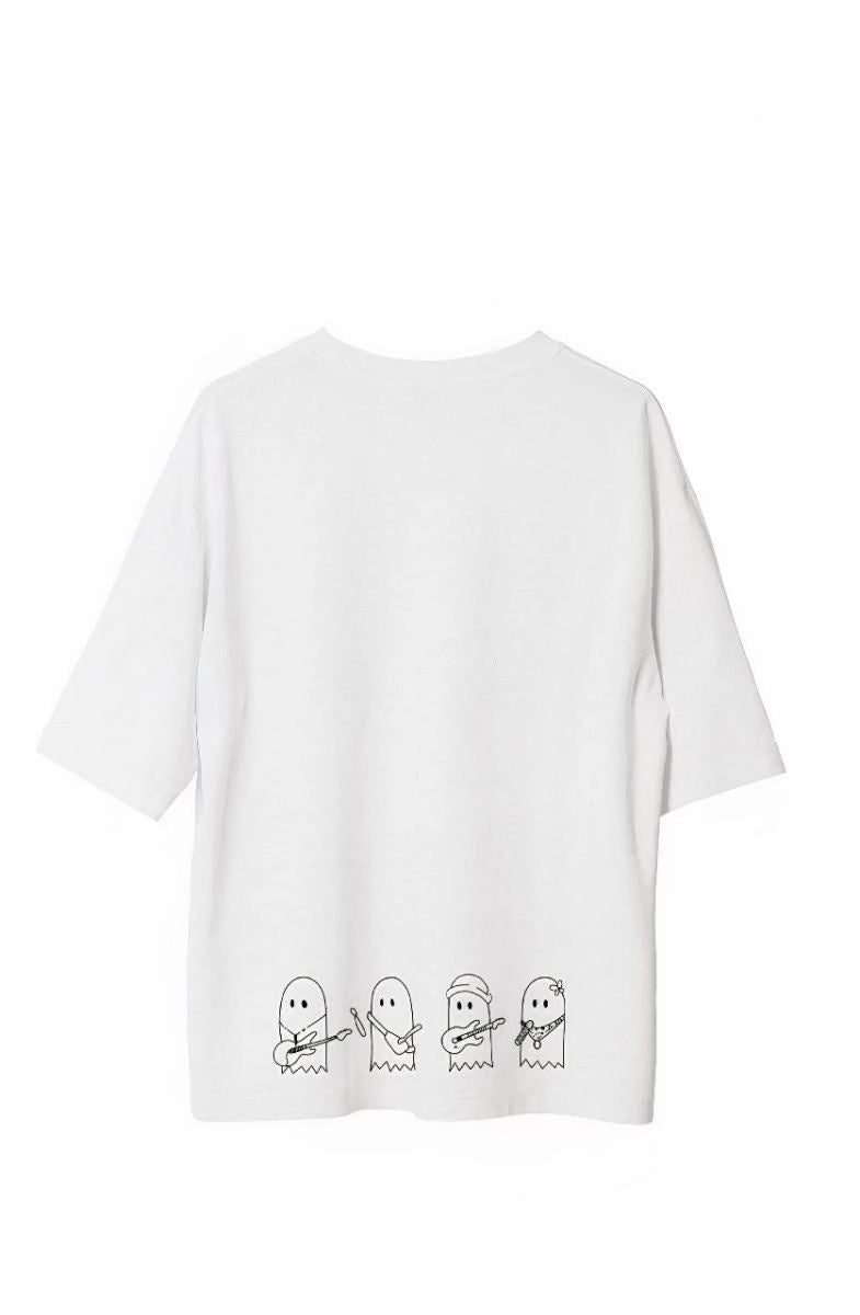 Erkek Baskılı T-Shirt Kısa Kol Bisiklet Yaka Regular Fit Rahat Kalıp Günlük Tişört - Beyaz
