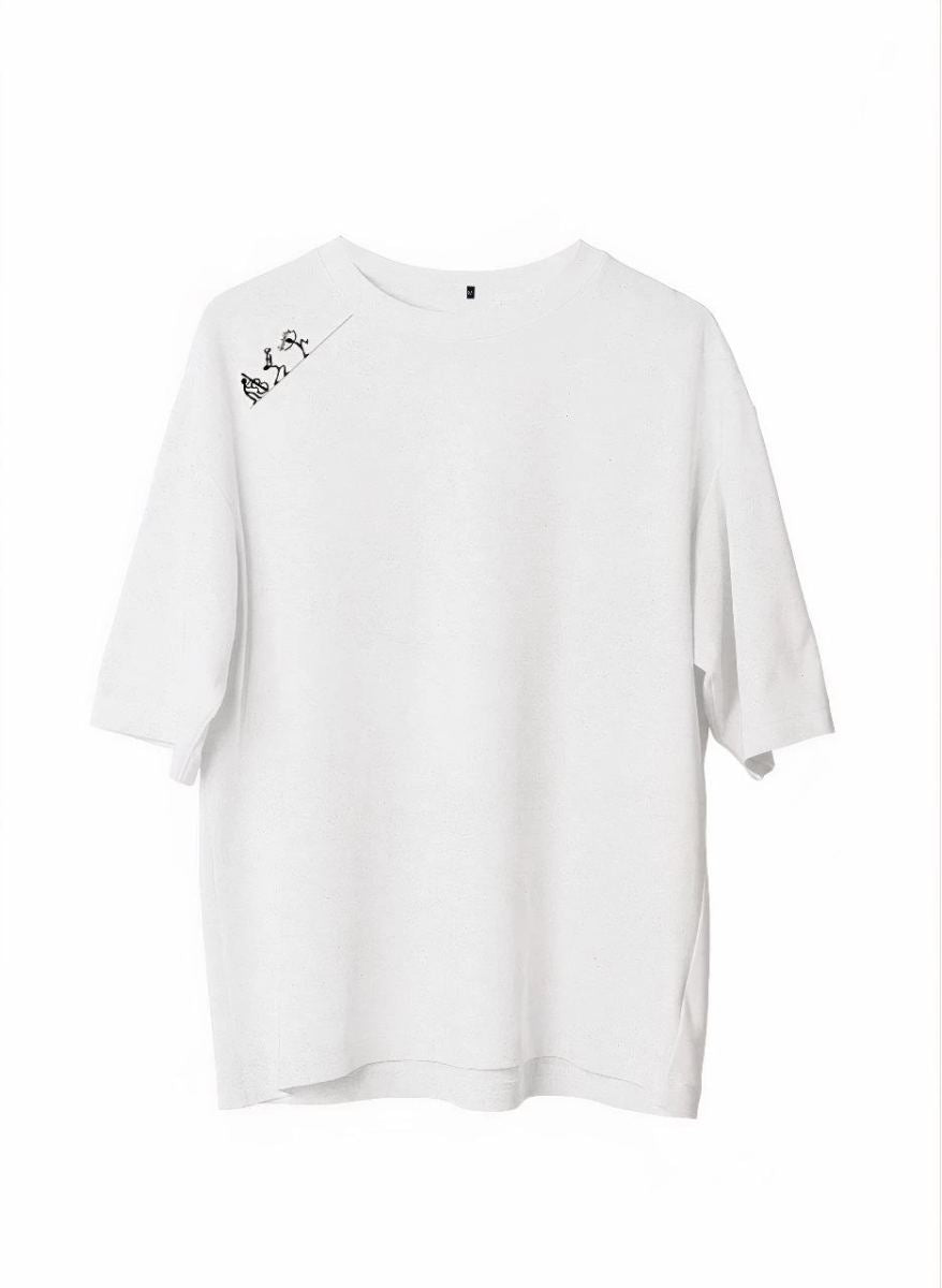 Erkek Baskılı T-Shirt Kısa Kol Bisiklet Yaka Regular Fit Rahat Kalıp Günlük Tişört - Beyaz