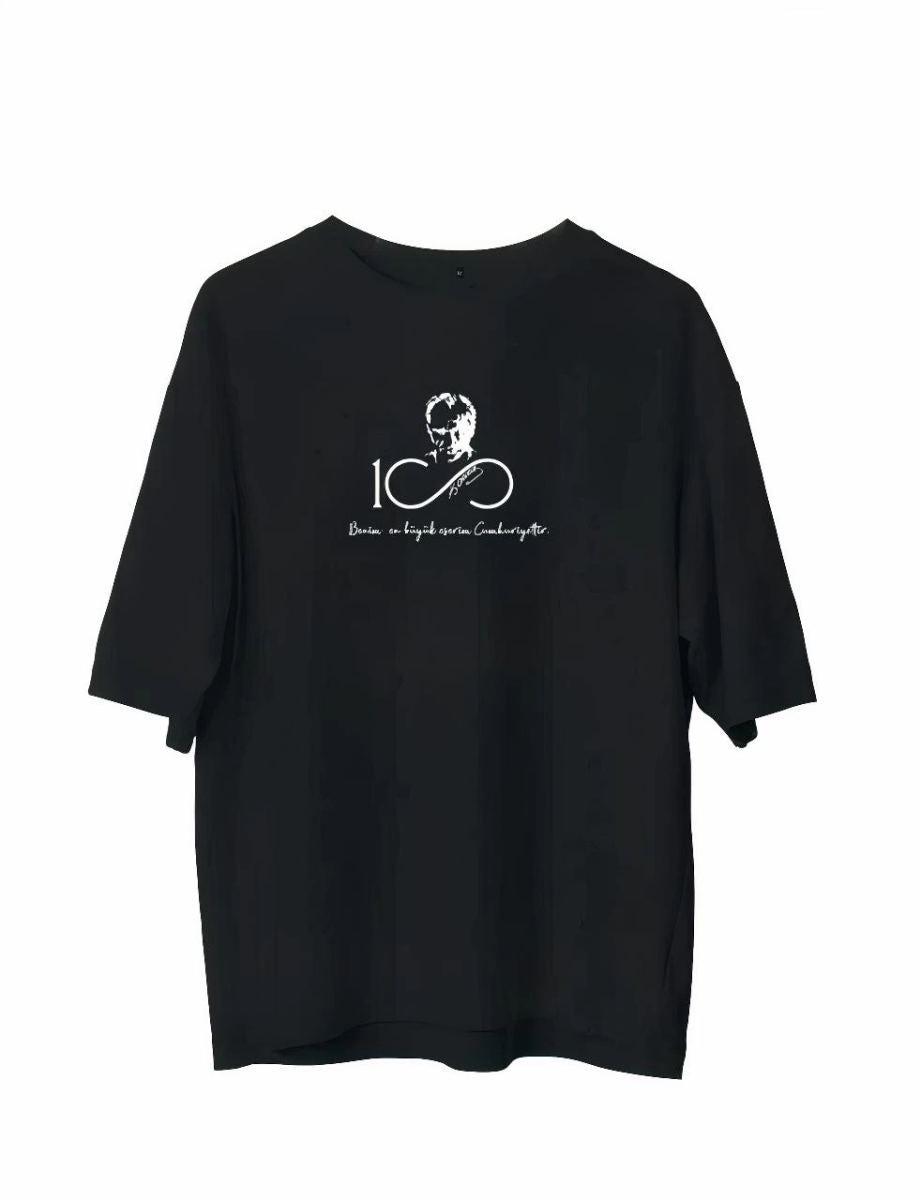 Erkek Baskılı T-Shirt Kısa Kol Bisiklet Yaka Regular Fit Rahat Kalıp Günlük Tişört - Siyah
