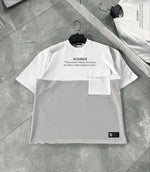 ERKEK Tişört Torba Cepli Parçalı Kısa Kol T-Shirt - Gri