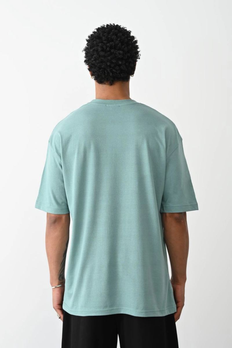 Erkek Tişört Düz Basic Penye Yazlık Bisiklet Yaka Kısa Kol T-Shirt - Mint Yeşili
