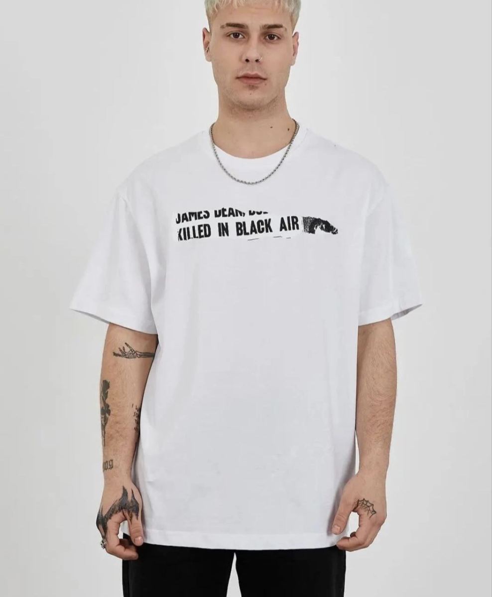 Erkek Kısa Kol Yazlık Tişört Bisiklet Yaka Baskılı Oversize T-Shirt - Beyaz