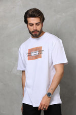Erkek Baskılı T-Shirt Kısa Kol Bisiklet Yaka Regular Fit Rahat Kalıp Tişört -  Beyaz