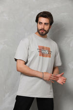 Erkek Baskılı T-Shirt Kısa Kol Bisiklet Yaka Regular Fit Rahat Kalıp Tişört -  Gri