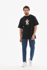 Erkek Baskılı T-Shirt Kısa Kol Bisiklet Yaka Regular Fit Rahat Kalıp Tişört -  Siyah