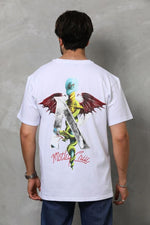 Erkek Baskılı T-Shirt Kısa Kol Bisiklet Yaka Regular Fit Rahat Kalıp Tişört -  Beyaz