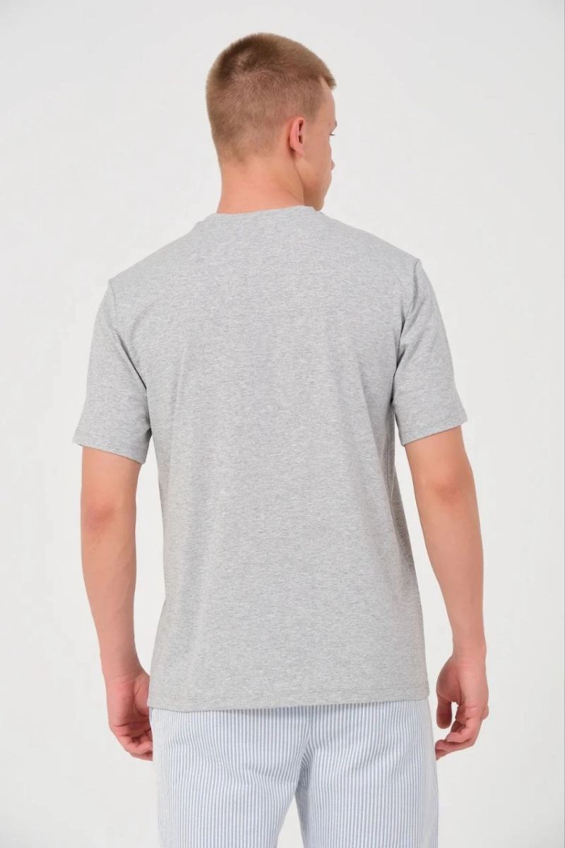 Erkek Düz T-Shirt Kısa Kol Bisiklet Yaka Regular Fit Rahat Kalıp Günlük Tişört - Gri