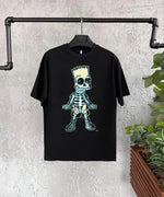 Çoçuk Bisiklet Yaka Kısa Kol Baskılı T-Shirt - Siyah
