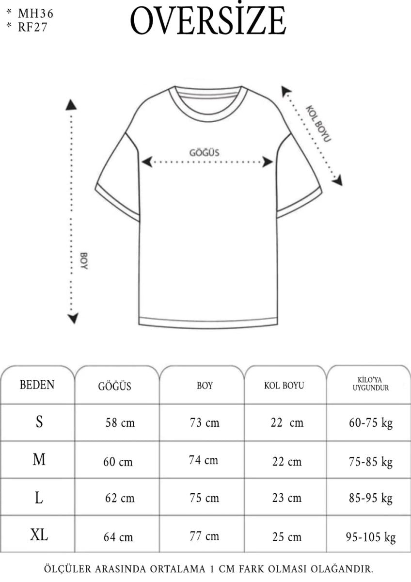 Erkek Kısa Kol Yazlık Tişört Bisiklet Yaka Baskılı Oversize T-Shirt - Siyah