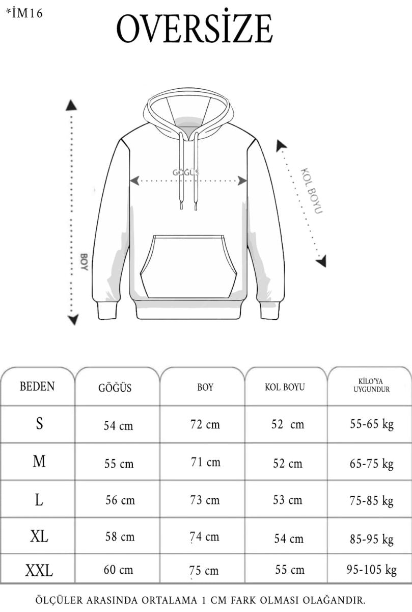 Erkek 3 İplik Pamuklu Kapüşonlu Cepli Düz Oversize Hoodie Sweatshirt - Siyah