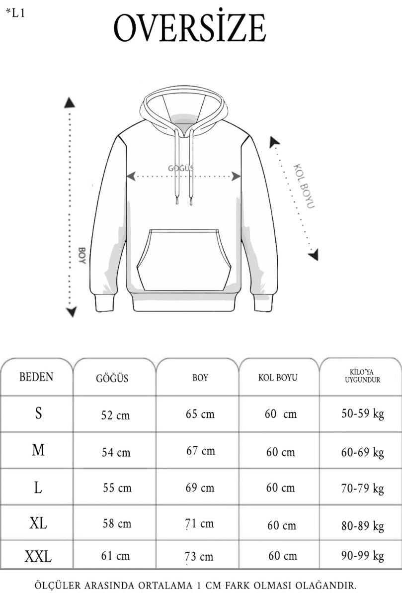 Erkek 3 İplik Pamuklu Kapüşonlu Cepli Oversize Hoodie Sweatshirt - Siyah