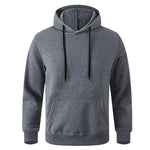 Erkek 3 İplik Pamuklu Kapüşonlu Cepli Oversize Hoodie Sweatshirt - Füme