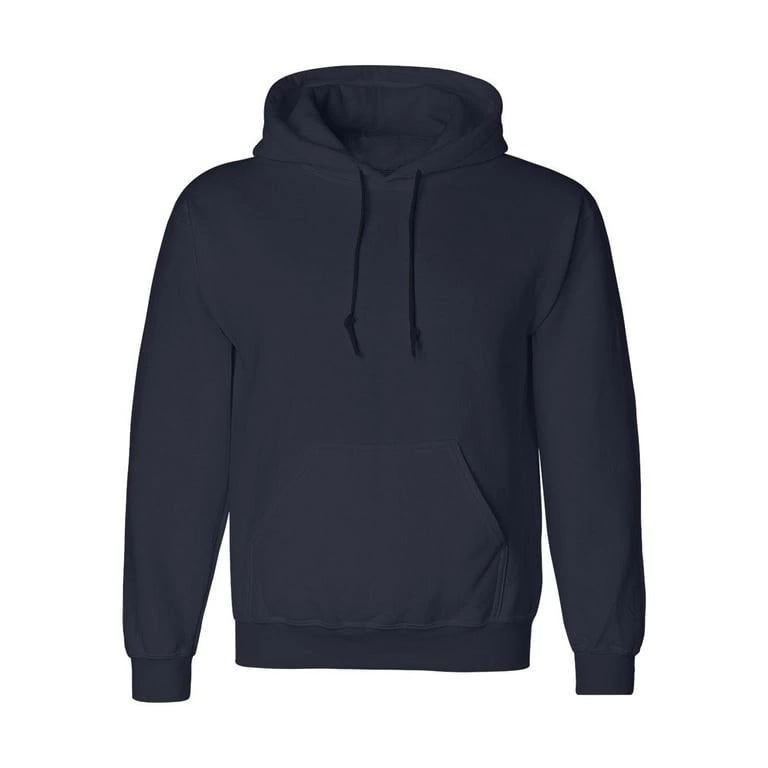 Erkek 3 İplik Pamuklu Kapüşonlu Cepli Oversize Hoodie Sweatshirt - Lacivert
