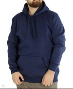 Erkek 3 İplik Pamuklu Kapüşonlu Cepli Oversize Hoodie Sweatshirt - Lacivert