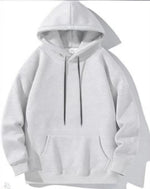 Kadın Kapüşonlu Kanguru Cepli 3 İplik Pamuklu Oversize Hoodie Sweatshirt -  Gri