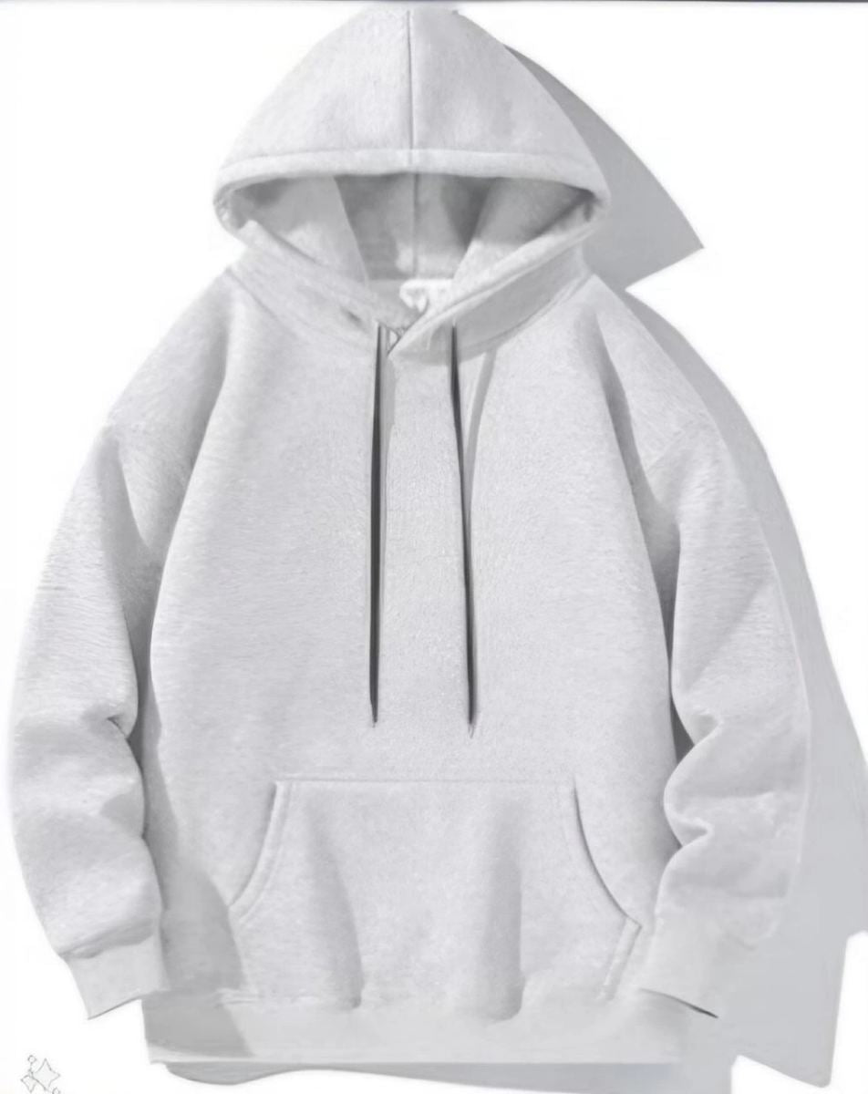 Kadın Kapüşonlu Kanguru Cepli 3 İplik Pamuklu Oversize Hoodie Sweatshirt -  Gri