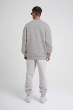ERKEK Bisikilet Yaka 3 İplik Pamuklu SweatShirt - Gri