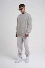 ERKEK Bisikilet Yaka 3 İplik Pamuklu SweatShirt - Gri