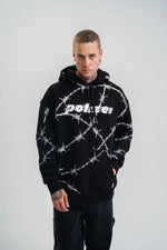 ERKEK Kapüşonlu Varak ve Pano Baskılı Hoodie  SweatShirt- Siyah