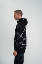 ERKEK Kapüşonlu Varak ve Pano Baskılı Hoodie  SweatShirt- Siyah