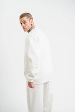 ERKEK 3 İplik Pamuklu Bisiklet Yaka Yıkamalı SweatShirt - Beyaz