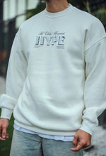 Erkek 3 İplik Pamuklu Bisiklet Yaka Baskılı SweatShirt - Beyaz