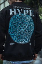 Erkek 3 İplik Pamuklu Bisiklet Yaka Baskılı SweatShirt - Siyah