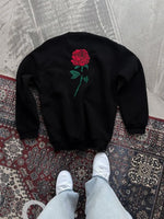 ERKEK 3 iplik Pamuklu Bisiklet Yaka Ön Ve Arka Baskılı SweatShirt - Siyah