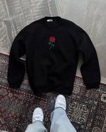 ERKEK 3 iplik Pamuklu Bisiklet Yaka Ön Ve Arka Baskılı SweatShirt - Siyah