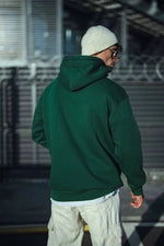 Erkek 3 İplik Pamuklu Kapüşonlu Basic SweatShirt Hoodie - Haki