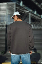 Erkek Bisiklet Yaka 3 iplik Pamuklu Basic SweatShirt  - Antrasit
