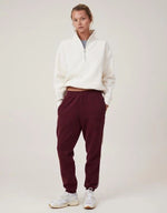 Kadın 3 İplik Pamuklu Oversize Yarım Fermuarlı Yakalı Basic Sweatshirt - Beyaz