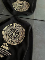 Kadın 3 iplik Pamuklu Bisiklet Yaka Baskılı SweatShirt - Siyah