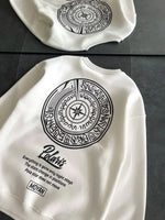 Kadın 3 iplik Pamuklu Bisiklet Yaka Baskılı SweatShirt - Beyaz