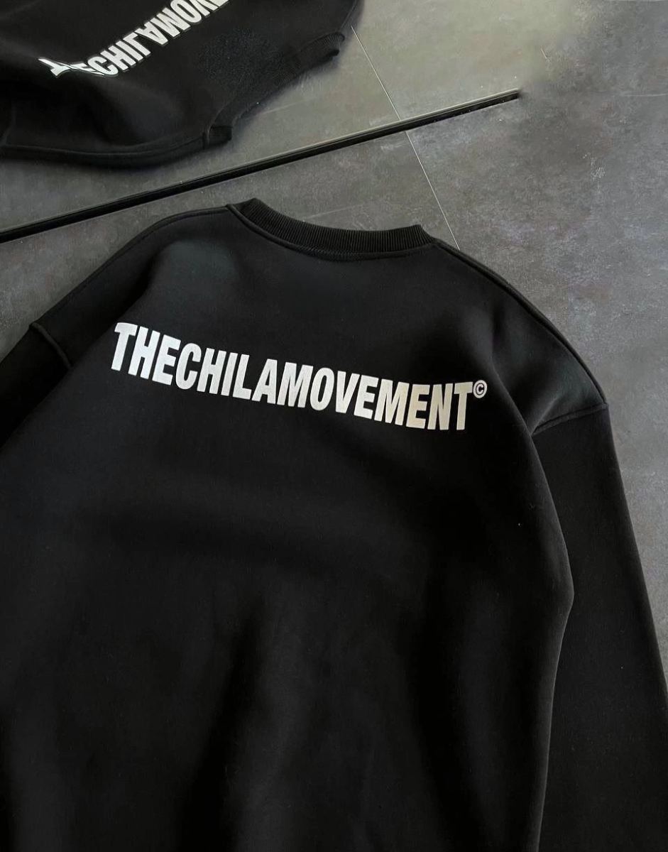 Kadın 3 iplik Kışlık pamuklu Bisiklet Yaka Oversize Baskılı SweatShirt - Siyah