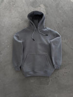 Kadın Kapüşonlu Kanguru Cepli 3 İplik Pamuklu Oversize Hoodie Sweatshirt -  Boyalı Gri