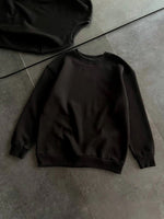 Kadın Bisiklet Yaka 3 İplik Pamuklu Basic SweatShirt - Siyah