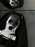 Kadın 3 iplik Kışlık Bisiklet Yaka Baskılı SweatShirt - Siyah
