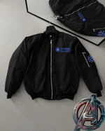 ERKEK Stark Industries Siyah Bomber Mont Fermuarlı Cepli Uzun Kollu Kapitone - Siyah